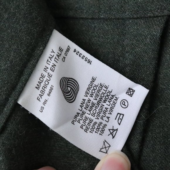 United Colors of Benetton Olive Grey High Waisted 100% Wool Skort - Picture 7 of 7